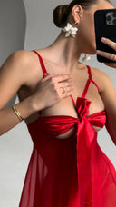 Önü Açılabilir Tanga Hediyeli Babydoll Elbise – Zarif