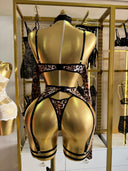 Veronica Leopar Transparan Jartiyer Takımı – Zarif ve Çekici İç Giyim Seti