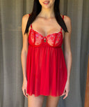 Tanga Hediyeli Love Babydoll – Zarif ve Seksi Gecelik Seti