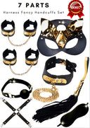 🖤 Red & Black 7 Parça Bondage Master Set – Maske, Kelepçe, Ağız Topu, Tasma & Flogger (Gizli Gönderim)