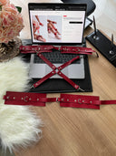 Red Passion Bondage Restraint Set – Kırmızı El & Ayak Kelepçeli Bağlama Seti (Gizli Gönderim)(kod:6031)