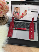 Kırmızı Peluş Astarlı Fantazi Kelepçe – Zincirli Ayarlanabilir Bilek Bağlama Seti(Gizli Gönderim)(kod:8117)