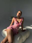 Kalp Desenli Pembe Babydoll – Tanga Hediyeli Zarif ve Seksi Set