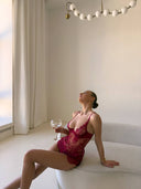 İsabella Siyah Transparan Dantel Babydoll – Zarif ve Romantik İç Giyim Tasarımı