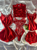 Barbie 6 Parça İpek Saten Set – Özel Kutulu & Bodysuit Hediyeli Lüks Paket