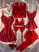 Red Diamond 11 Parça İpek Saten Dev Set – Özel Kutulu & Jartiyer Hediyeli Lüks Paket