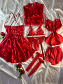 Red Diamond 11 Parça İpek Saten Dev Set – Özel Kutulu & Jartiyer Hediyeli Lüks Paket