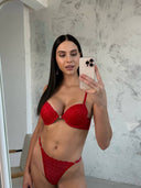 Dream Angels Kırmızı Destekli Sütyen Takımı – Zarif ve Şık Lingerie Set
