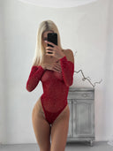 Taş Detaylı Transparan Vücut Çorabı – Şık ve Cesur Özel Tasarım